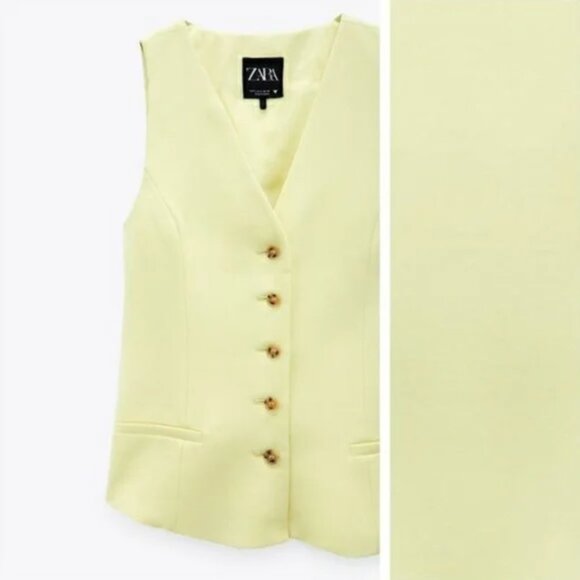 Zara Fitted Yellow Vest - Picture 4 of 5